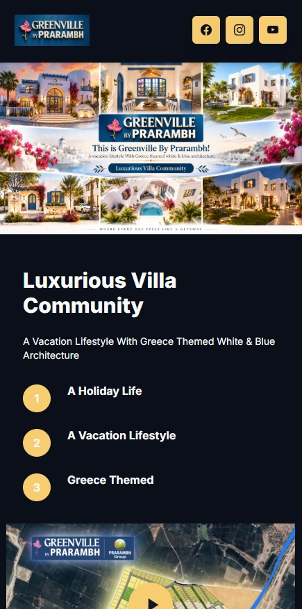 Villa real estate mobile screen